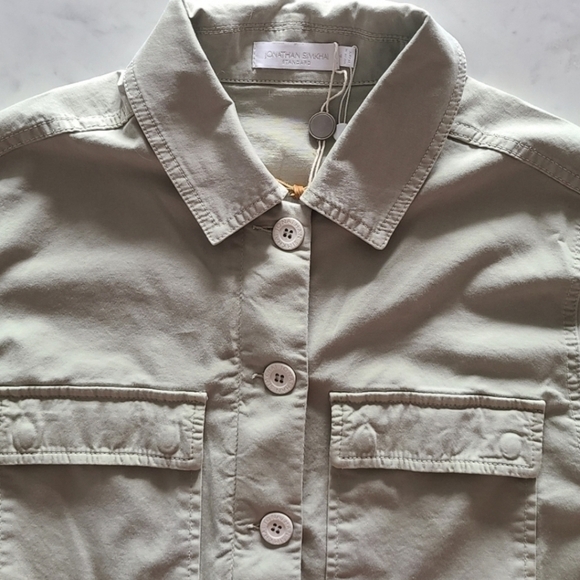 Jonathan Simkhai Maggie Twill Jacket, Size 6, Sage, NWT - Picture 10 of 16